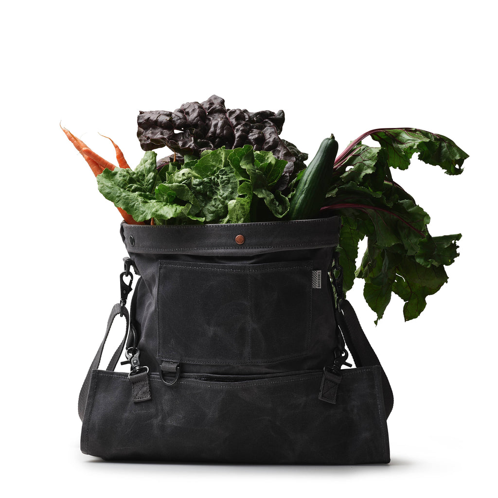 Harvesting & Gathering Bag- Waxed Canvas: Slate Gray