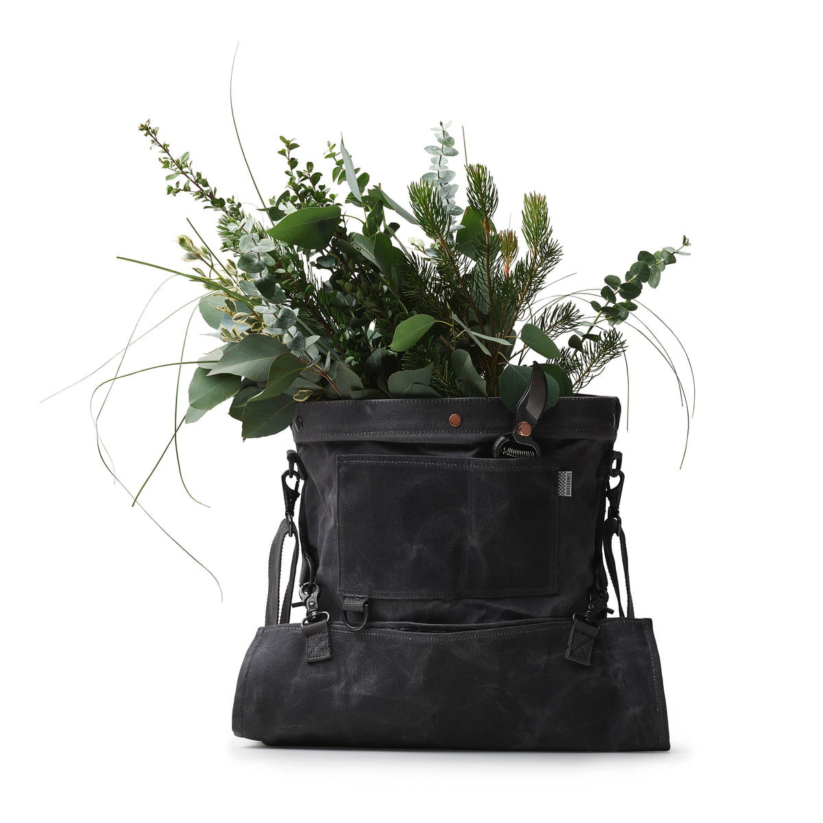 Harvesting & Gathering Bag- Waxed Canvas: Slate Gray