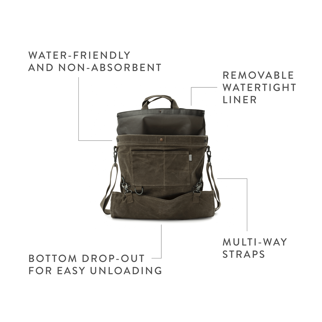 Harvesting & Gathering Bag- Waxed Canvas: Slate Gray