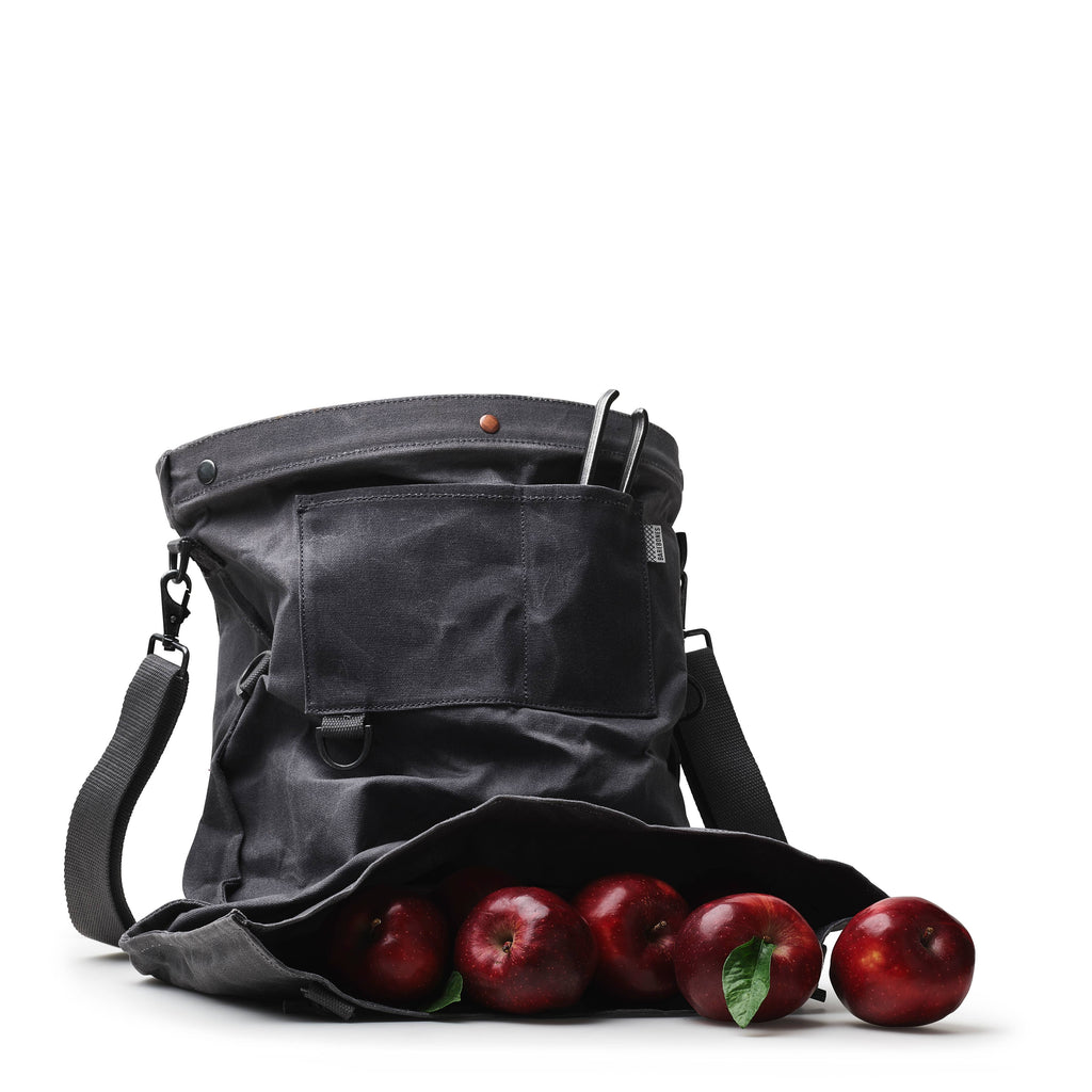 Harvesting & Gathering Bag- Waxed Canvas: Slate Gray